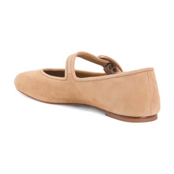LARROUDE Peanut Handmade In Brazil Suede Verona Ballet Flats - Picture 2 of 3